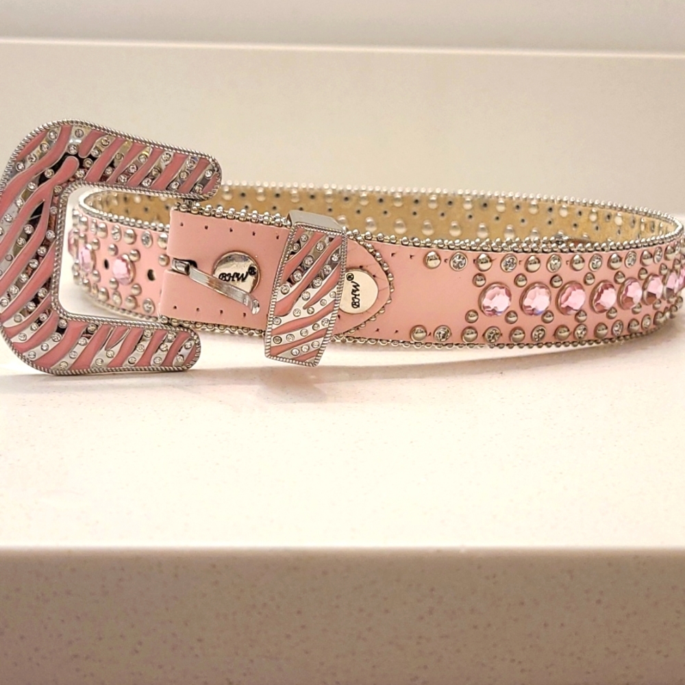 Bling Belt XS Pink Rhinestone